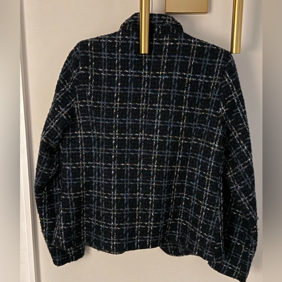 AQUA 
Blue tweed blazer with gold details - Picture 3 of 4